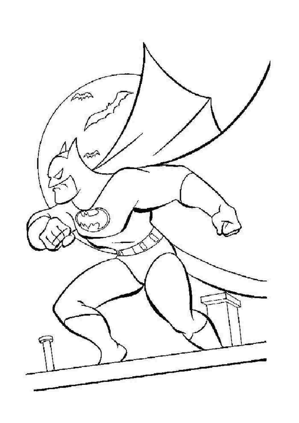 Раскраска Розфарбунки для хлопчиків розмальовка Бетмен. Розмальовка для друку.