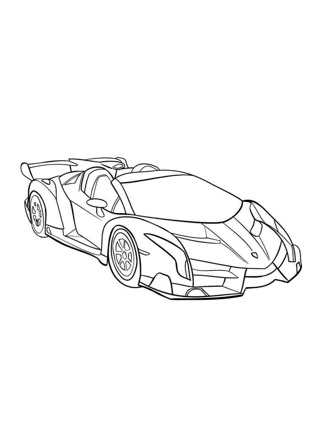 Раскраска Розфарбування Ламборгіні Венено Спорткар. Гарні розмальовки.