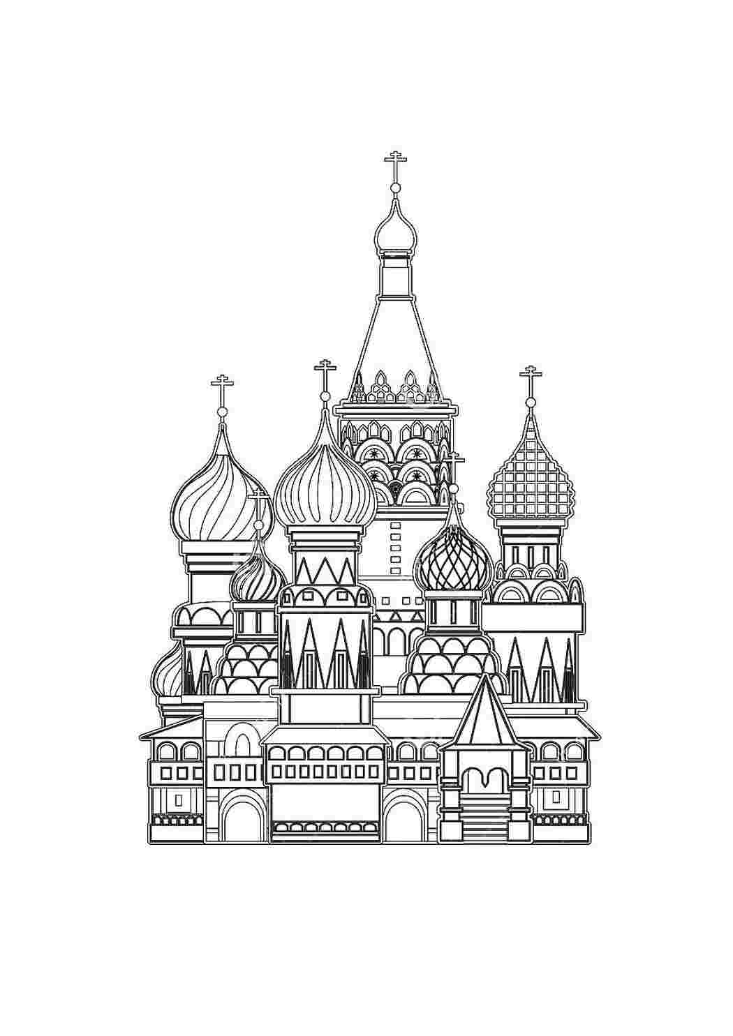 Раскраска Розмальовка Росія. Завантажити розмальовки.