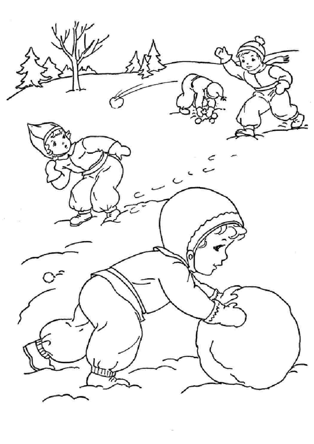 Раскраска Розфарбування зима. Розвиваючі розфарбування.