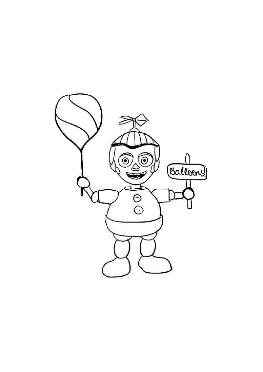 Раскраска Розфарбування для хлопчиків розмальовка FNAF 2. Друкувати розмальовку.