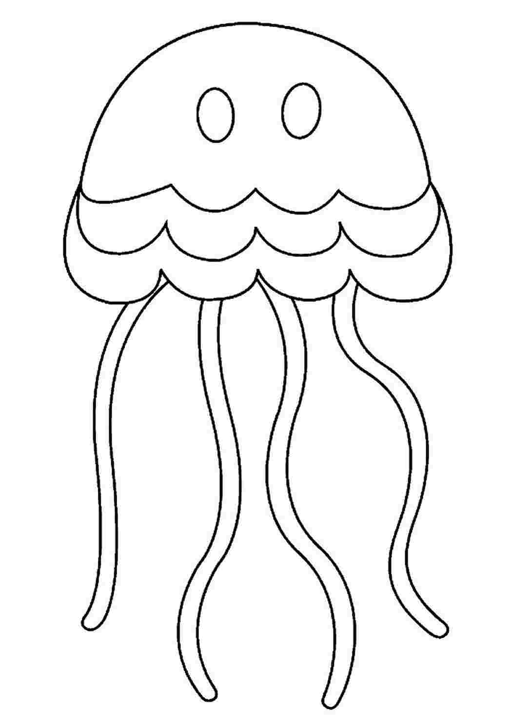 Раскраска Розфарбування медуза. Онлайн розмальовки.