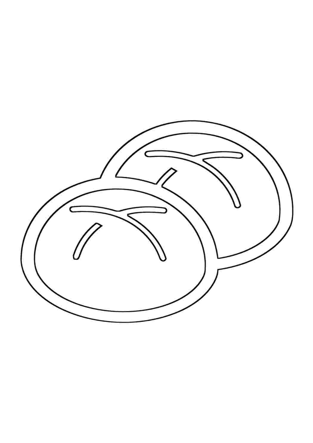 Раскраска бублик їжа. Розмальовки у форматі А4.