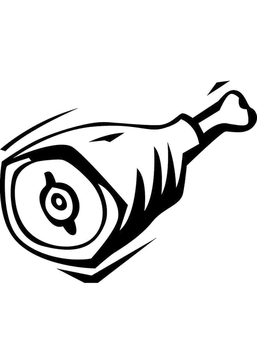 Раскраска Дитячі розмальовки розмальовка їжа розмальовка м'ясо. Гарні розмальовки.