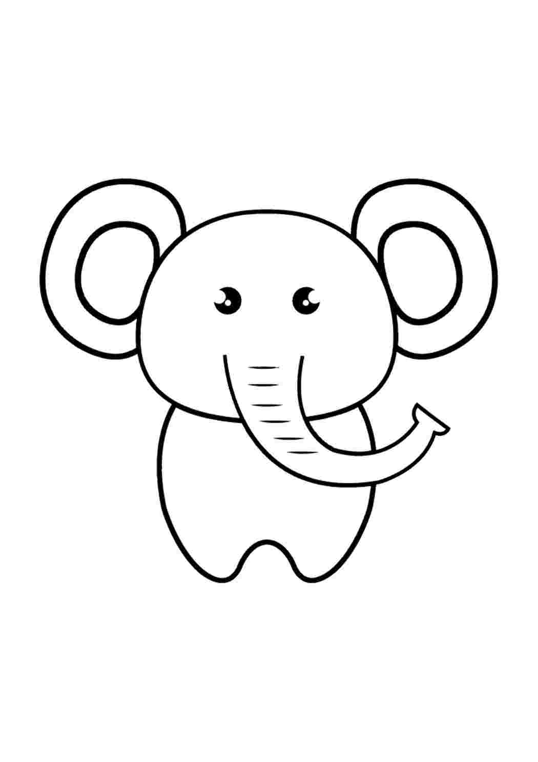Раскраска Дитяча розмальовка слона. Безкоштовні розмальовки.