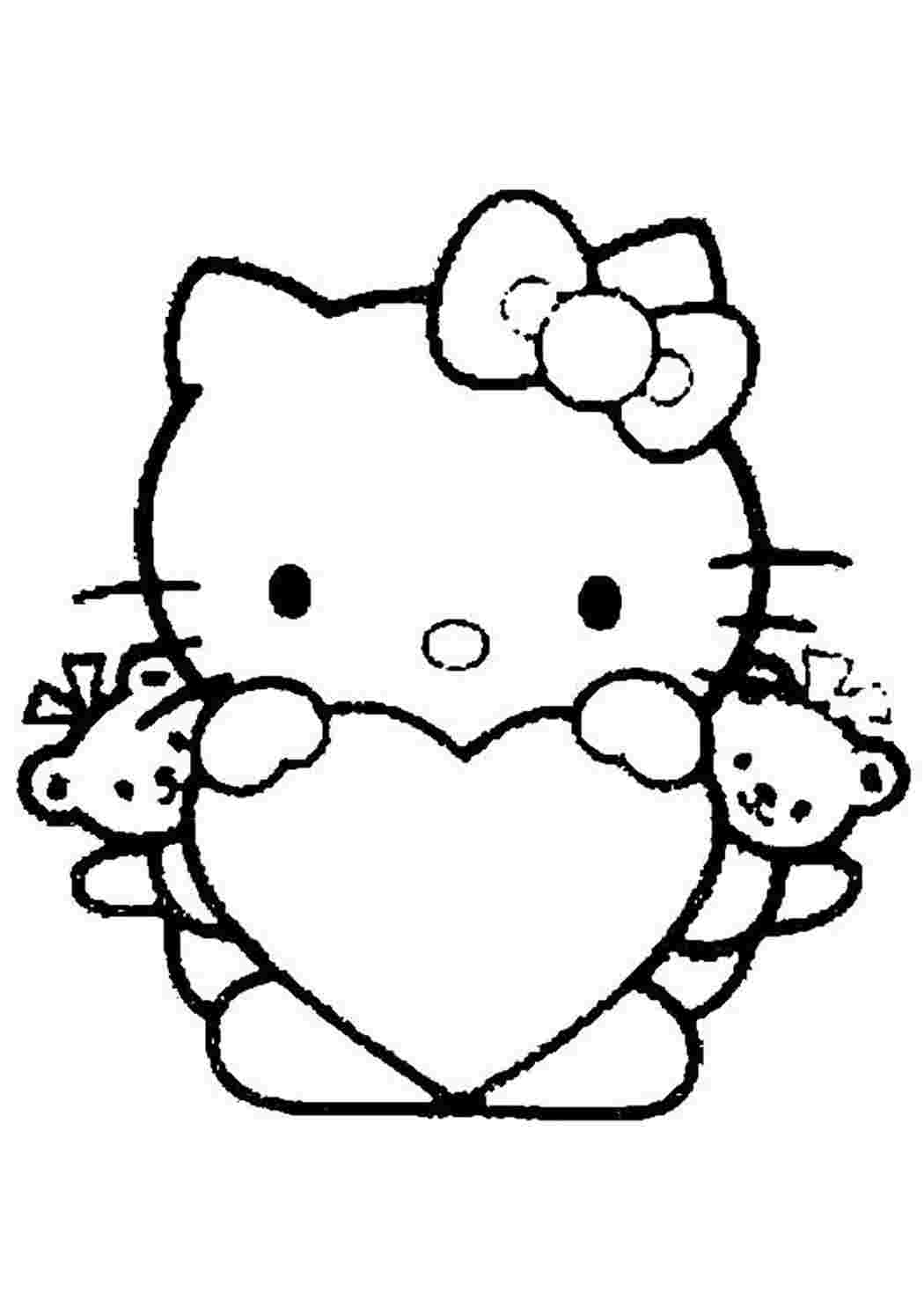 Раскраска Розфарбунки для дівчаток Хелло Кітті. Гарні розфарбунки.