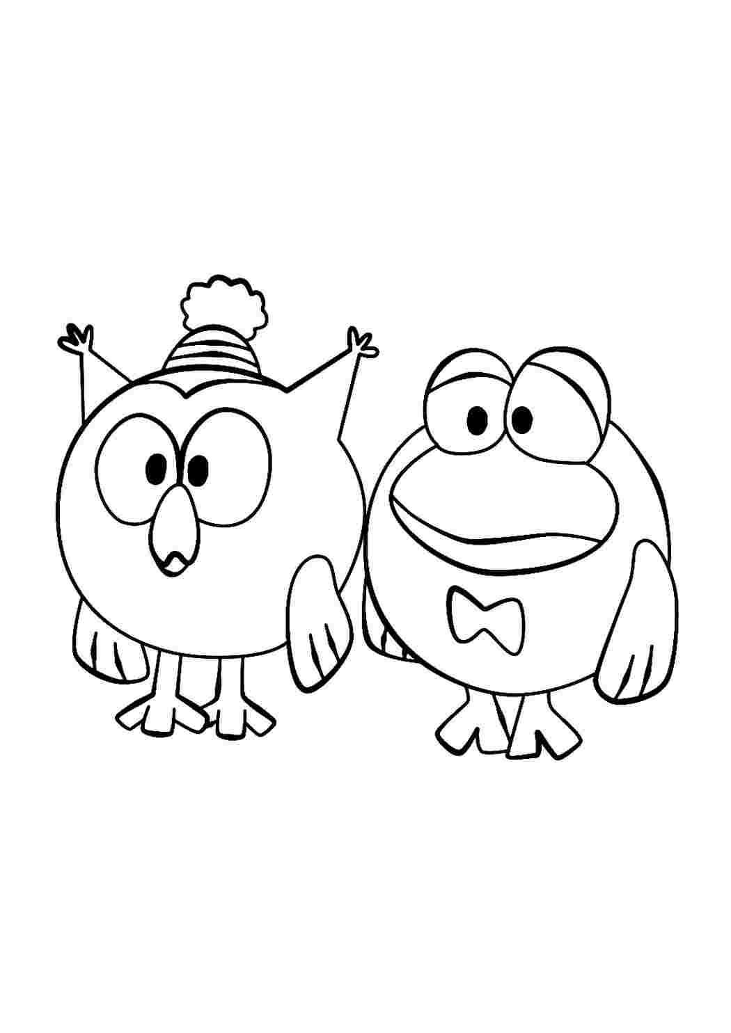 Раскраска Розфарбувати Розфарбувати Розфарбувати Карась та Совунья роздрукувати. Друкувати розмальовку.