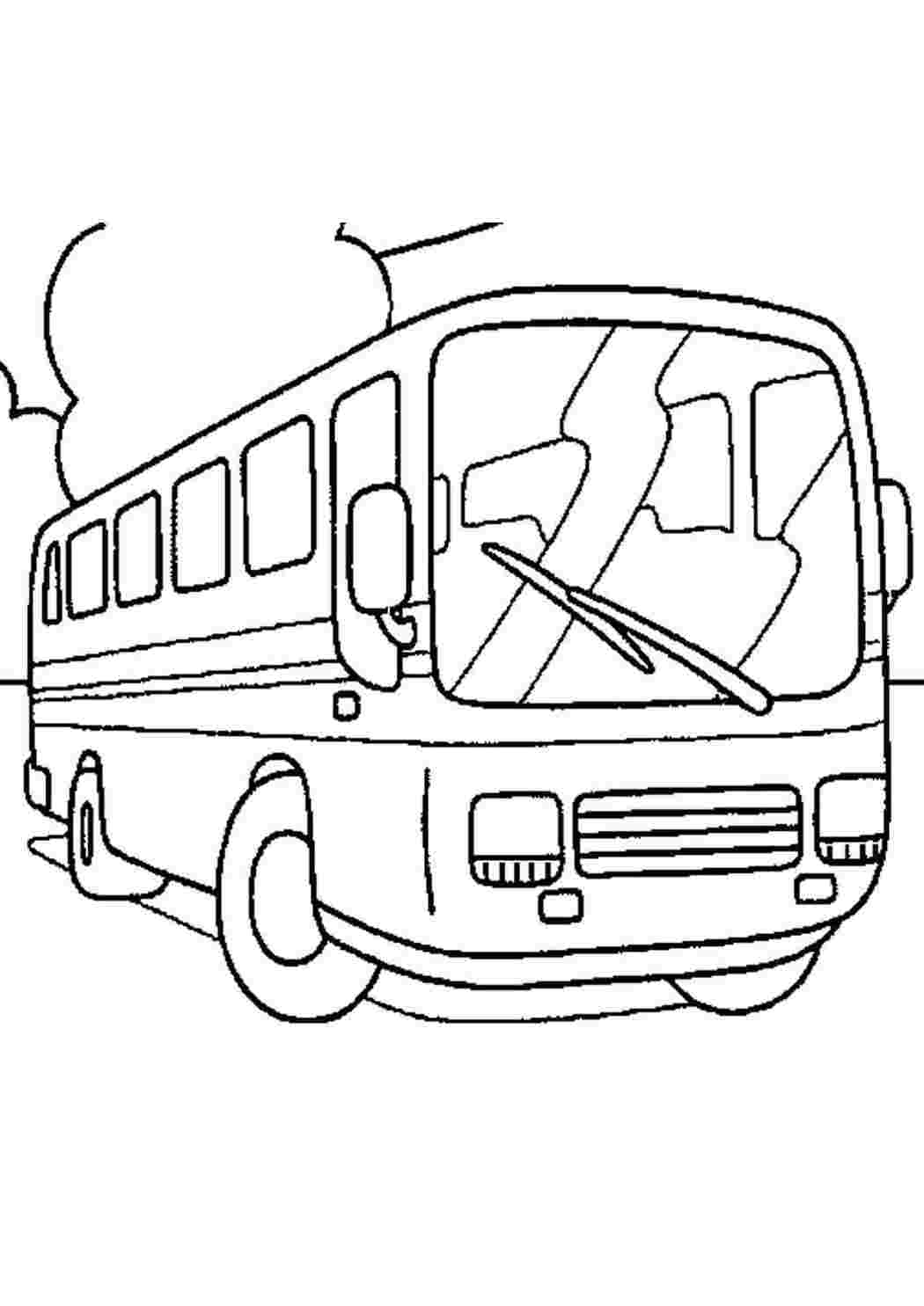 Раскраска Автобус. Сайт із розмальовками.