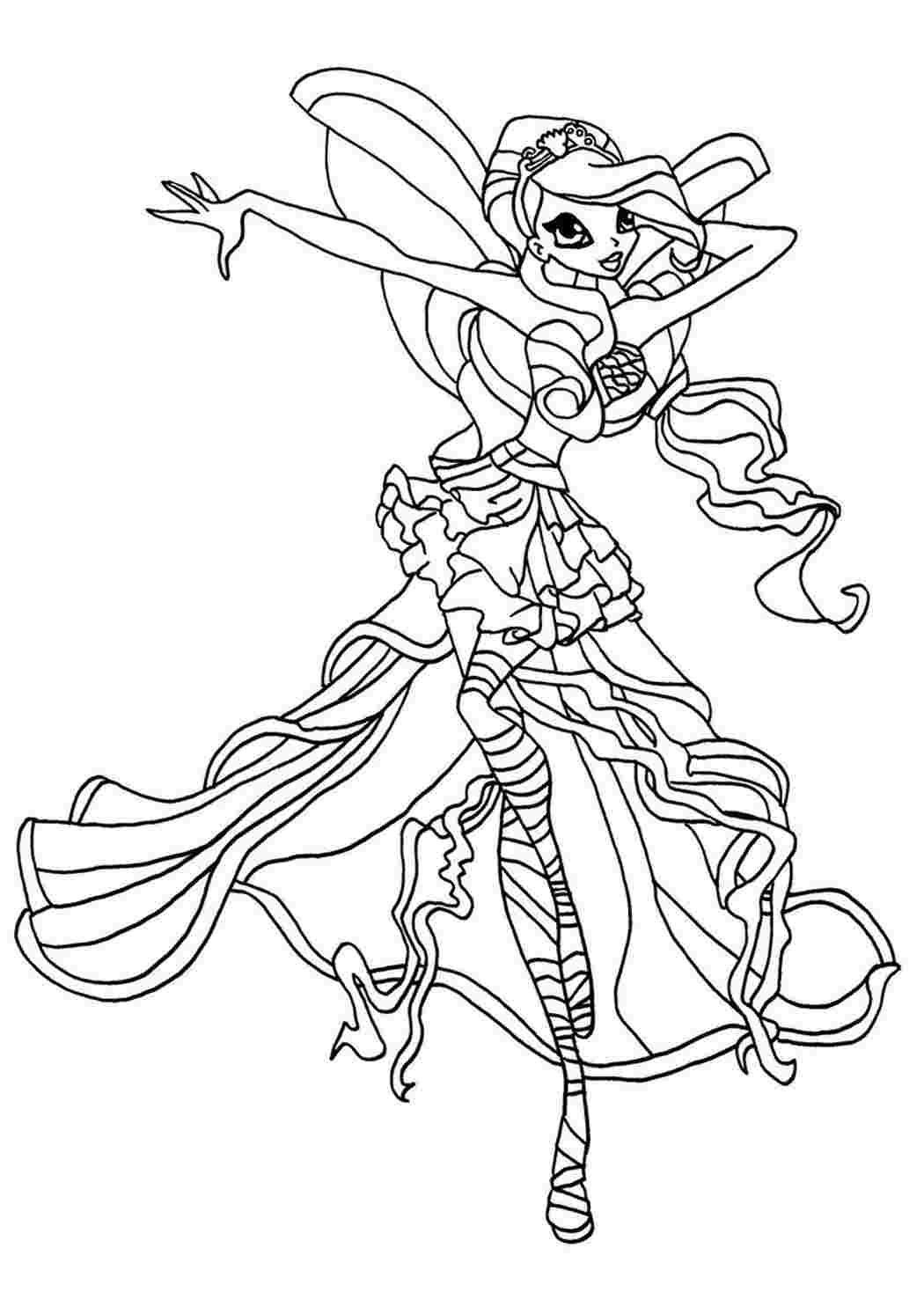 Раскраска Розфарбунки Вінкс розфарбунки Вінкс принцеси. Завантажити розфарбунки.