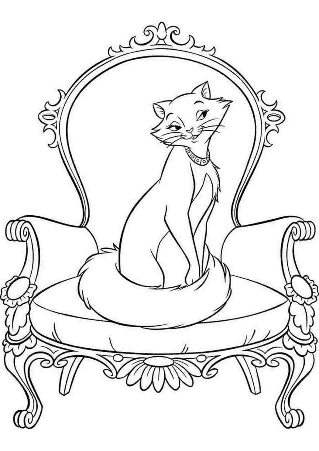 Раскраска Розфарбунки кошки та кошенята. Розмальовки.