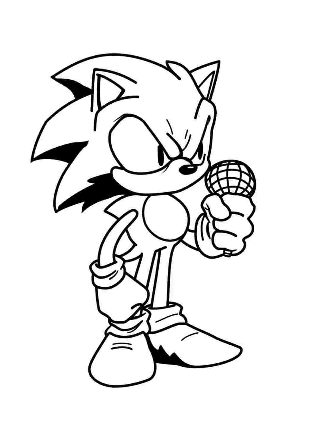 Раскраска Розфарбування FNF Sonic Сонік ЕХЕ Фейкер. Найкращі розфарбування.