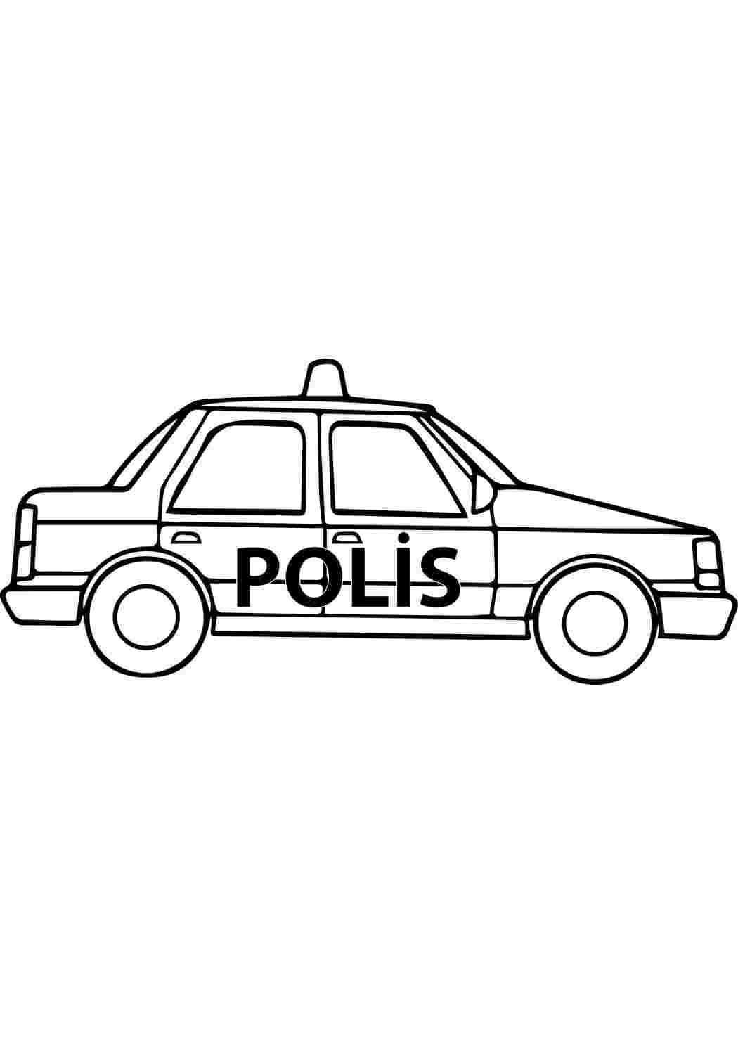 Раскраска Розфарбування Поліцейська машина Поліцейська машина для хлопчиків 3 років. Чорно-білі розмальовки.