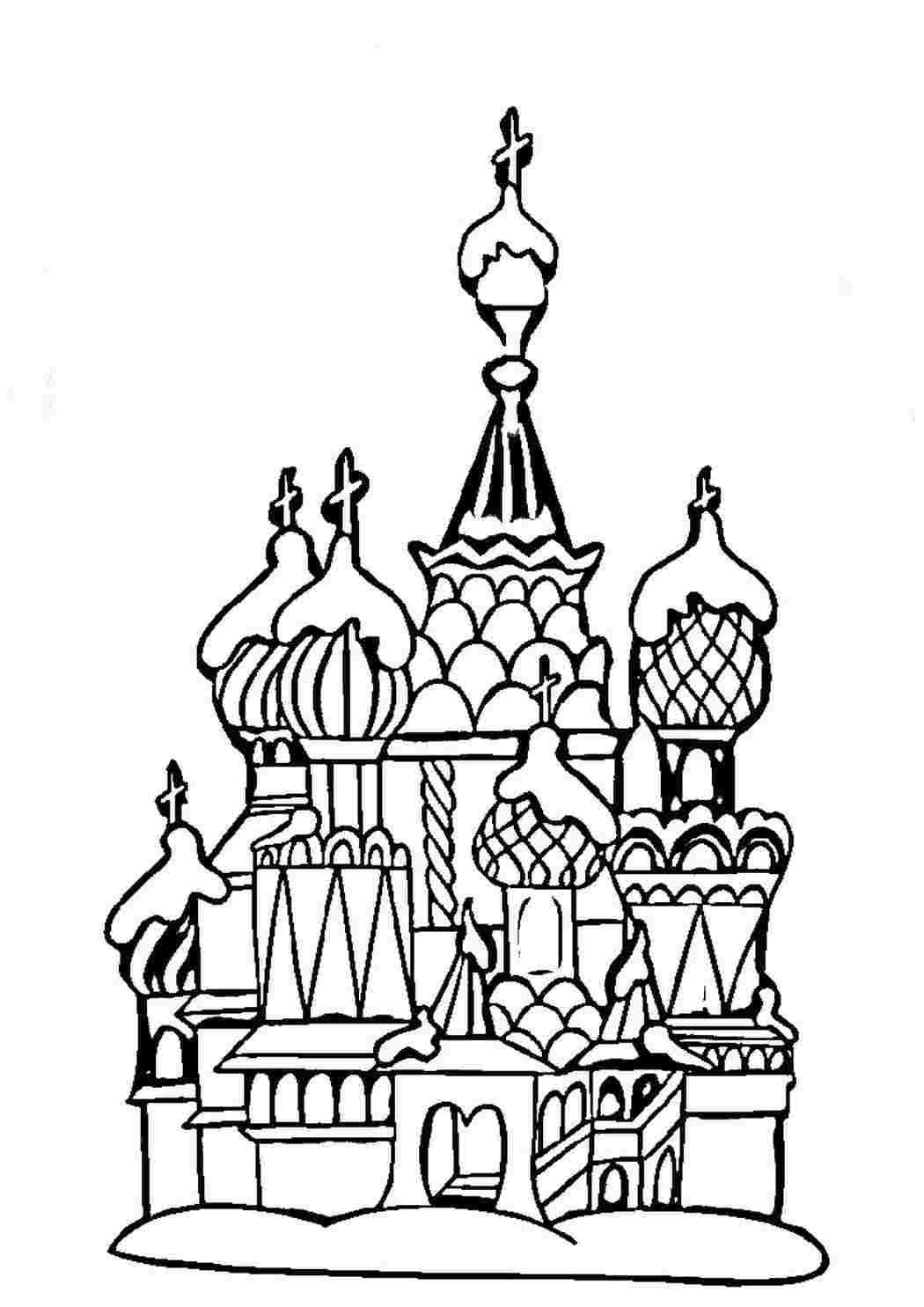 Раскраска Розфарбування Кремль. Розфарбування для друку.