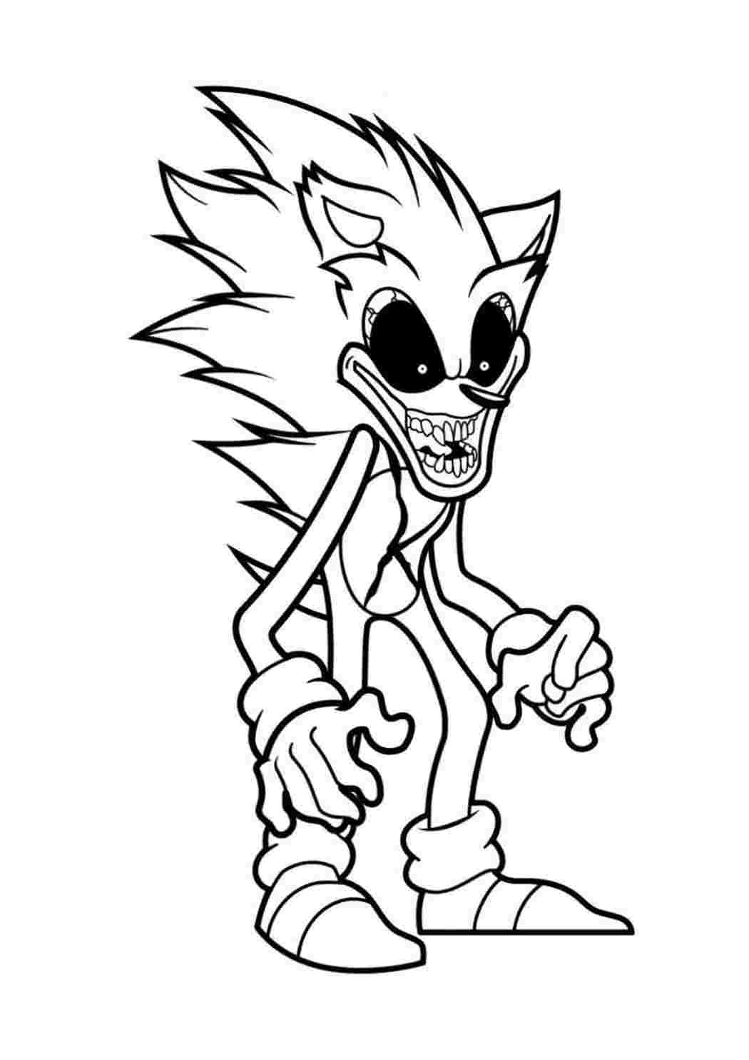 Раскраска Розфарбування FNF Sonic Сонік. Багато розмальовок.