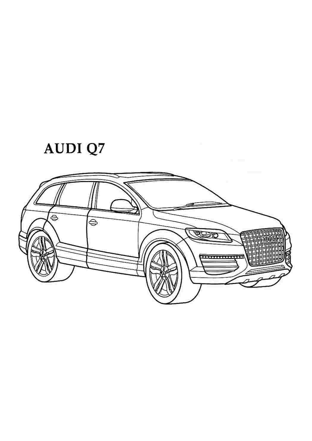Раскраска Розфарбування позашляховика для хлопчиків, розфарбування Audi. Картинки для розфарбовування.