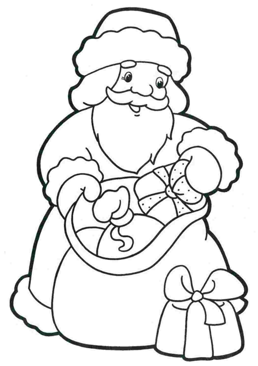 Раскраска Дід мороз з подарунками розмальовка. Картинки розмальовки.
