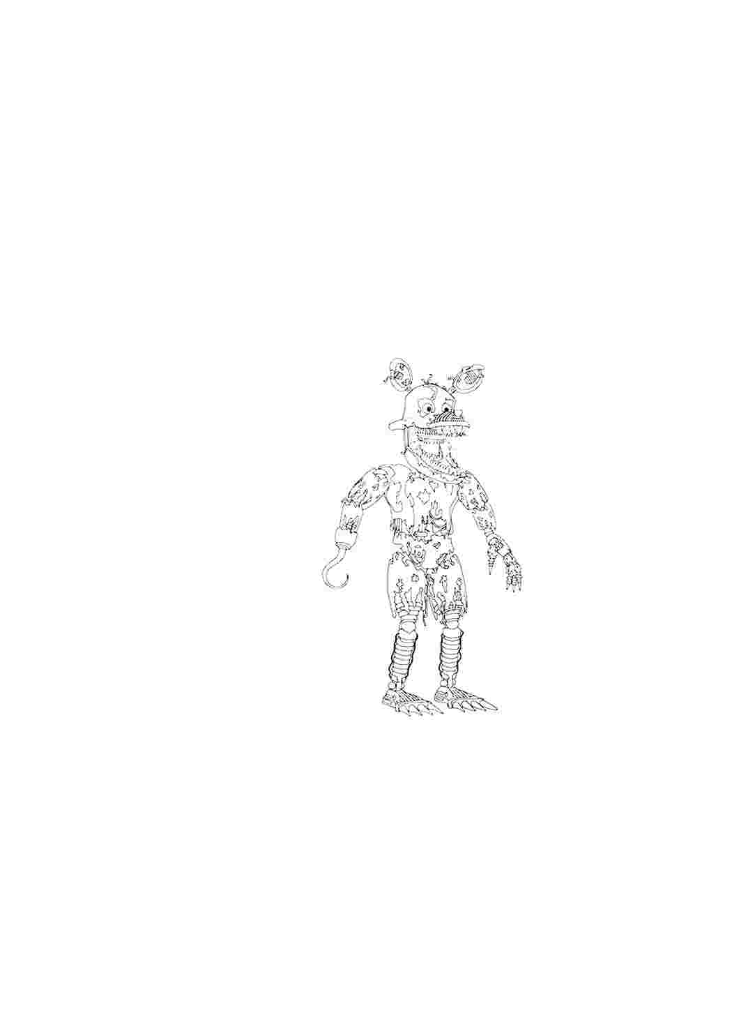 Раскраска Розфарбунки для хлопчиків розмальовка FNAF 7. Картинки розмальовки.