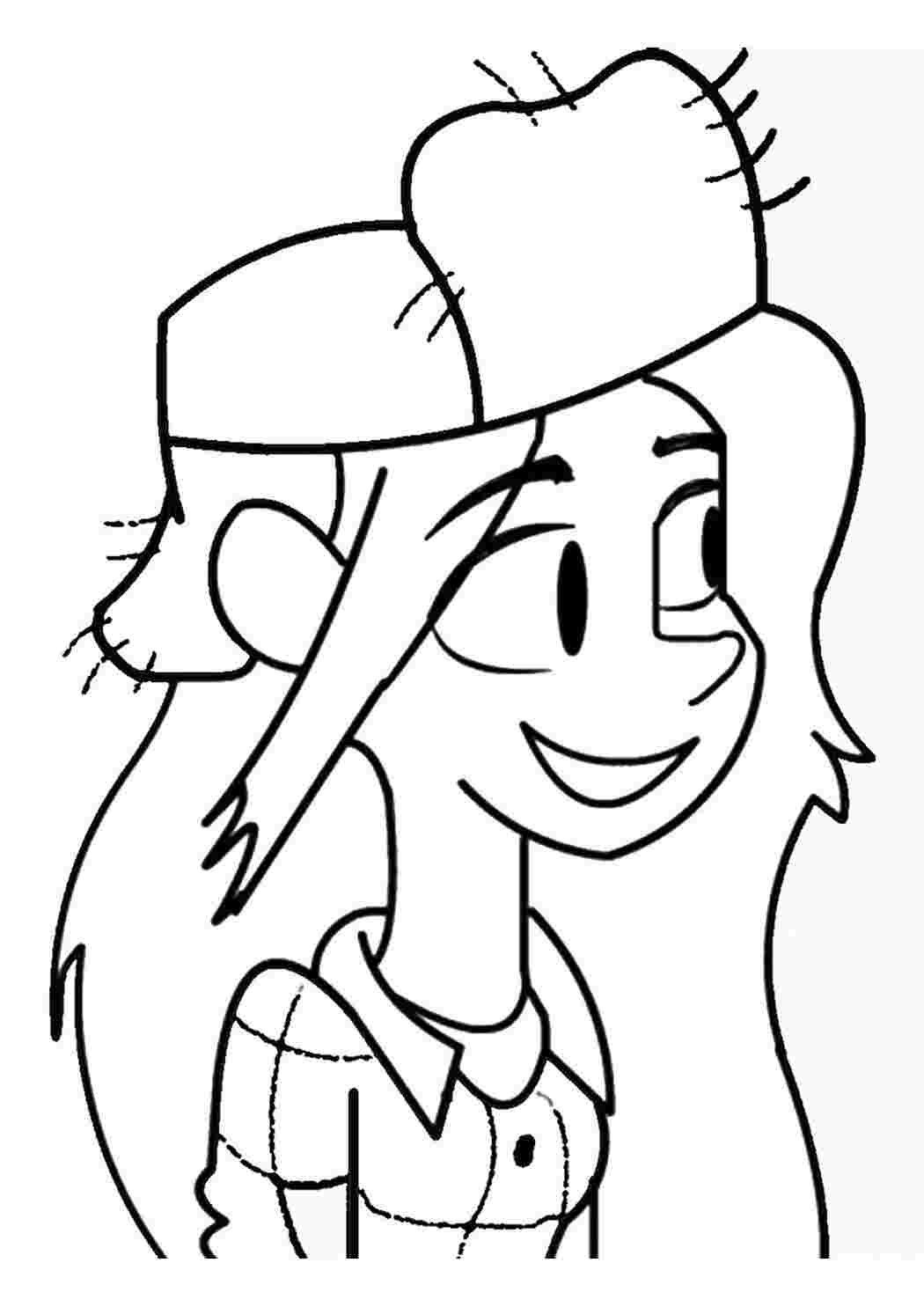 Раскраска Розфарбунки з мультфільмів, розфарбунки Gravity Falls. Розфарбунки для розвитку.