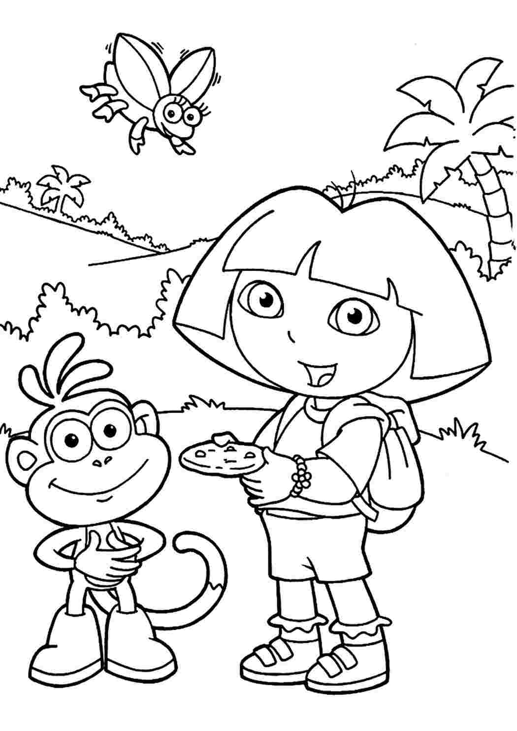 Раскраска Даша та Башмачок. Розмальовки без СМС.