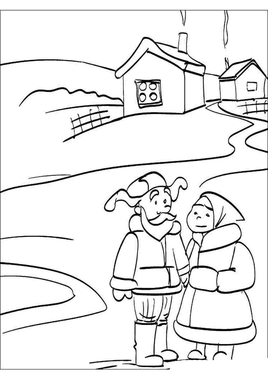 Раскраска Розфарбування Снегуронька. Розфарбування для друку.