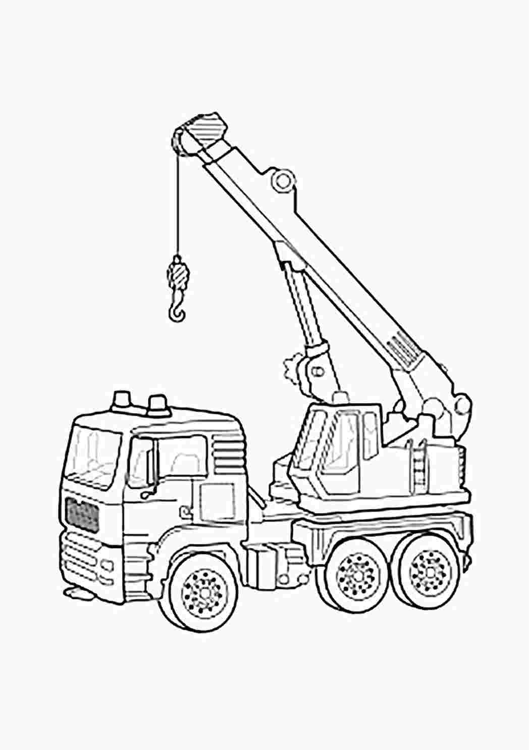 Раскраска Зображення. Автомобільно-підіймальний кран. Розфарбовувати онлайн.