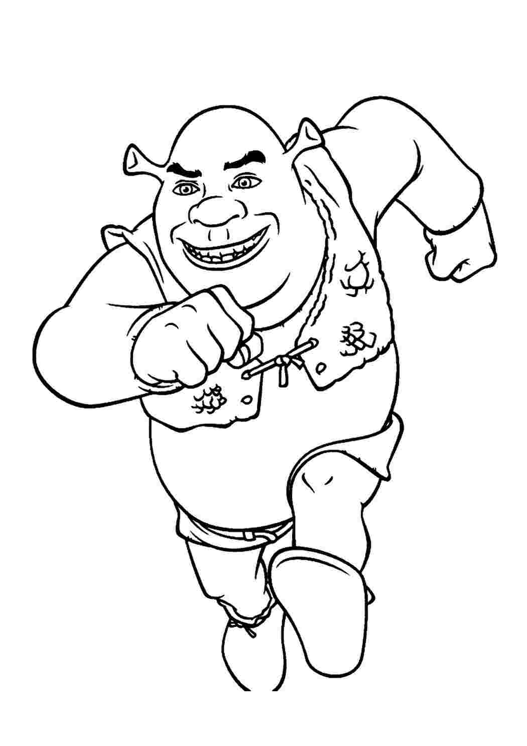 Раскраска Розфарбувати Розфарбувати Шрек (Shrek) роздрукувати. Безкоштовні розмальовки.