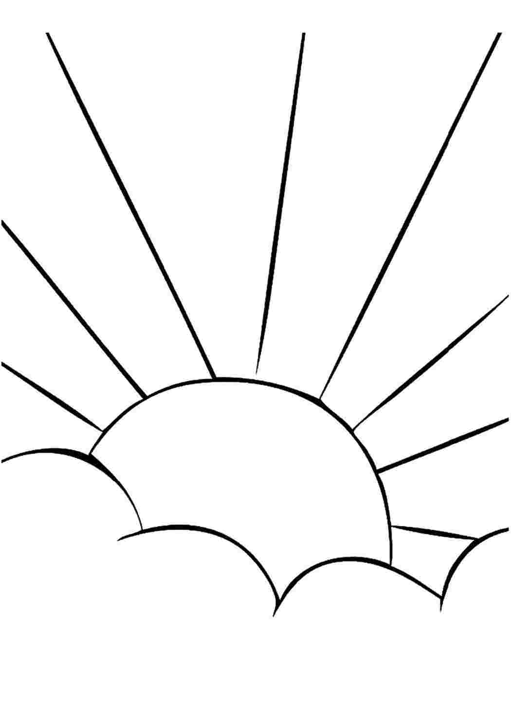 Раскраска Розфарбунки природа розмальовка захід сонця. Картинки розмальовки.