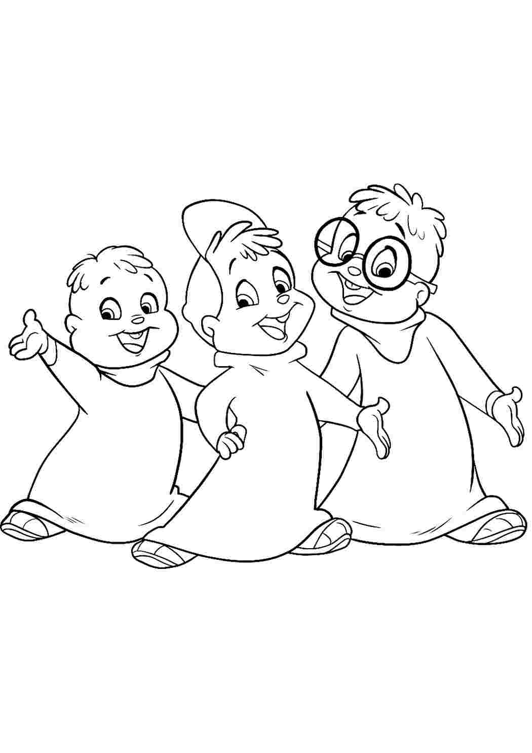 Раскраска Розфарбувати Розфарбувати Alvin and the Chipmunks роздрукувати. Найкращі розмальовки.