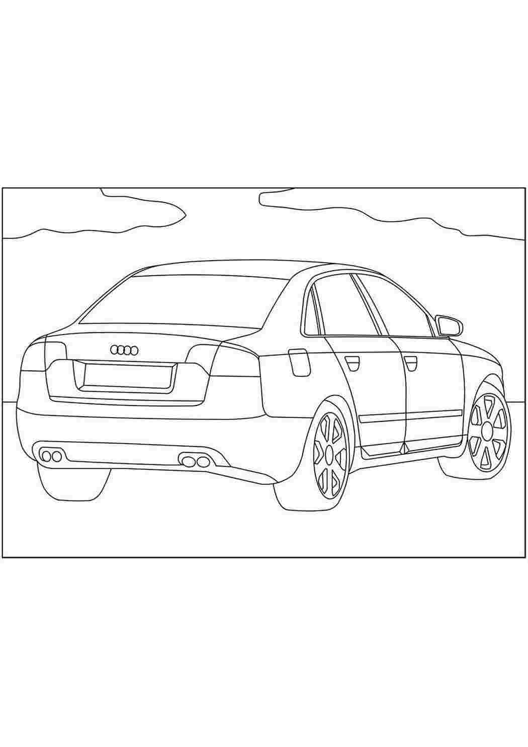 Раскраска Розфарбунки для хлопчиків Audi. Навчальні розфарбунки.
