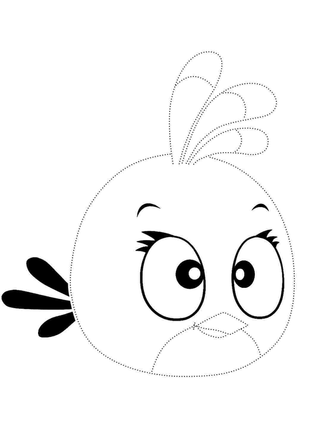 Раскраска Обвести по точкам малюнки з Angry Birds та розфарбувати їх. Розфарбовувати онлайн.