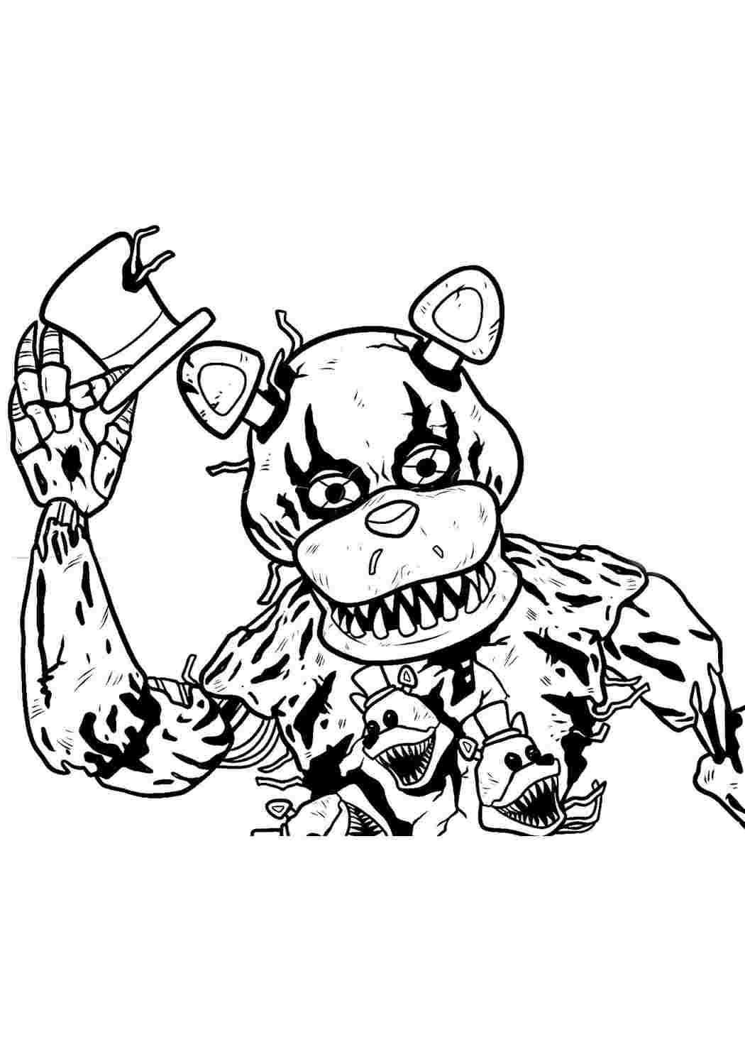 Раскраска Розфарбування для хлопчиків, розфарбування FNAF, розмальовка FNAF 2. Розфарбовувати онлайн.