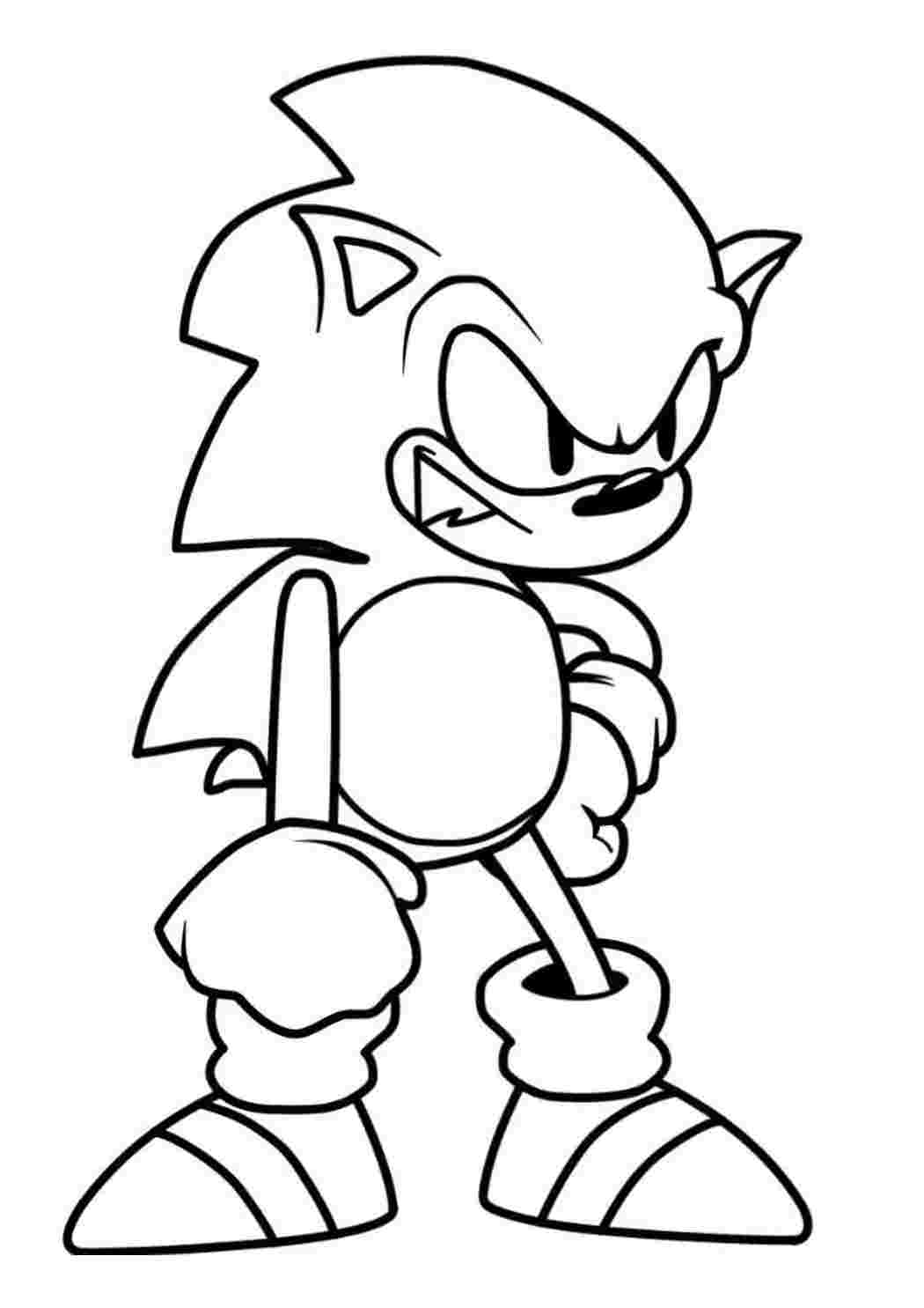 Раскраска Розфарбування FNF Sonic Сонік ФНФ Екстра Лайф. Розмальовки.