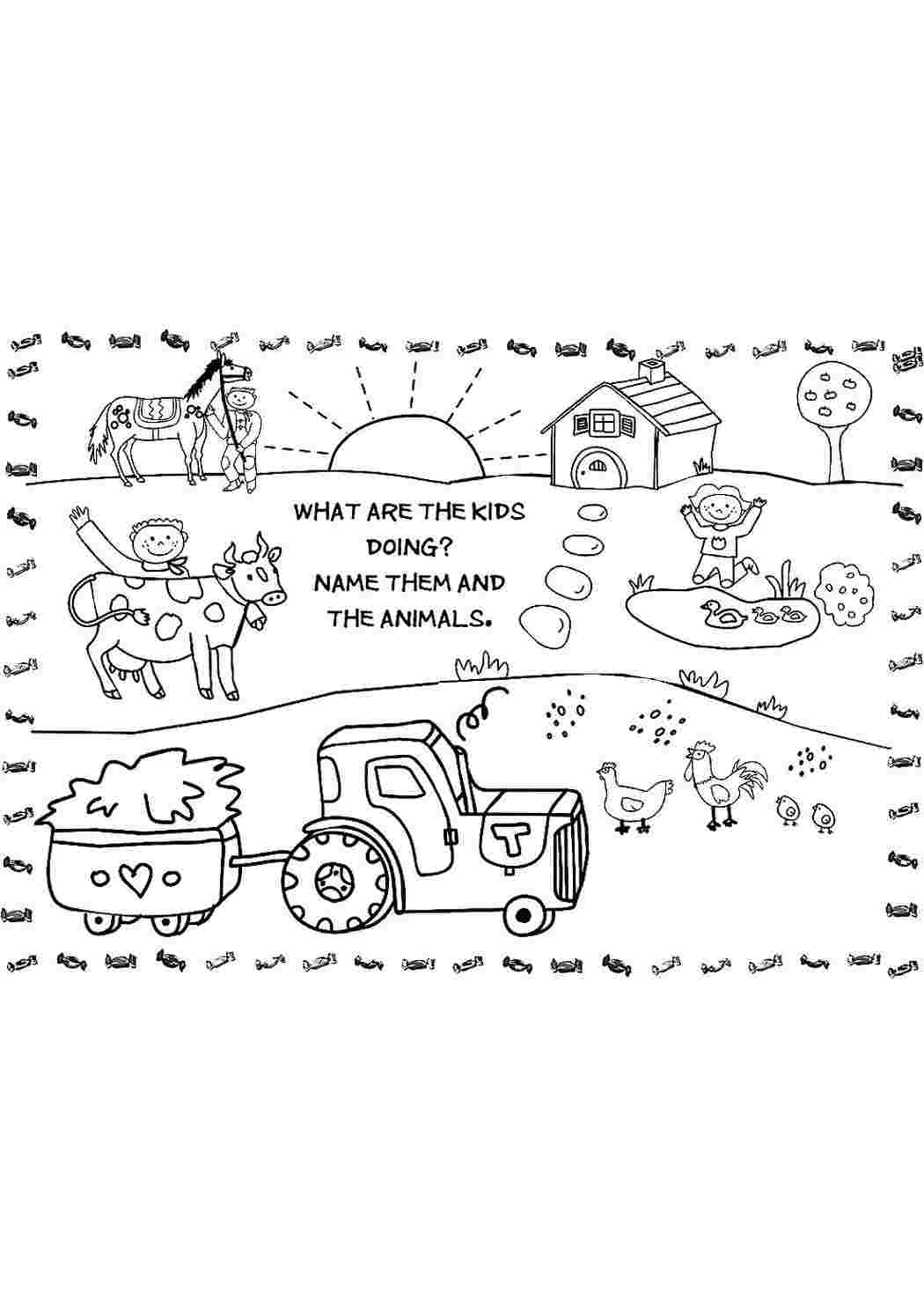 Раскраска Розфарбування ферма. Завантажити розмальовки.