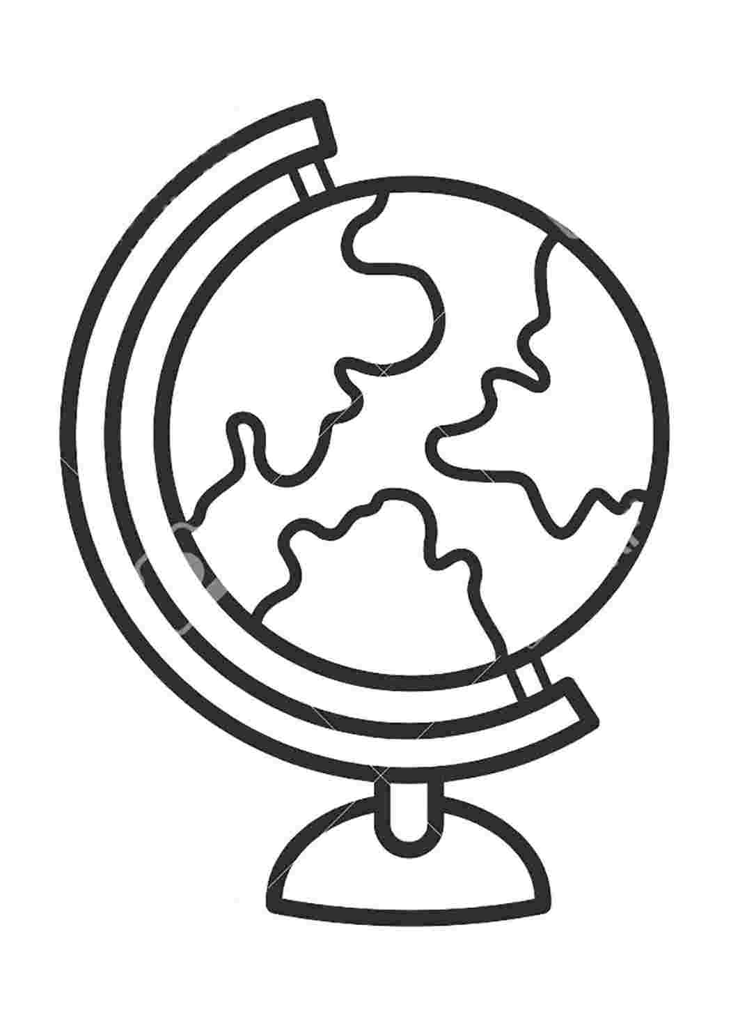 Раскраска Розфарбування глобус. Картинки для розфарбовування.