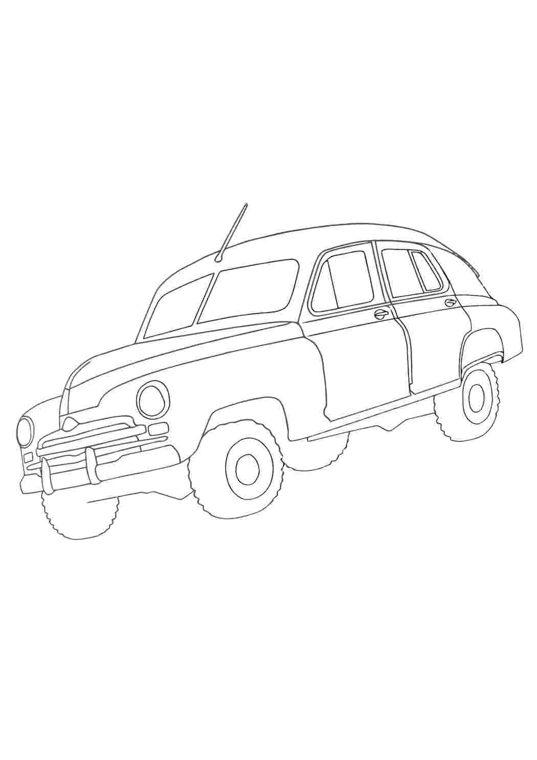 Раскраска Газ. Транспорт. Розмальовка для друку.