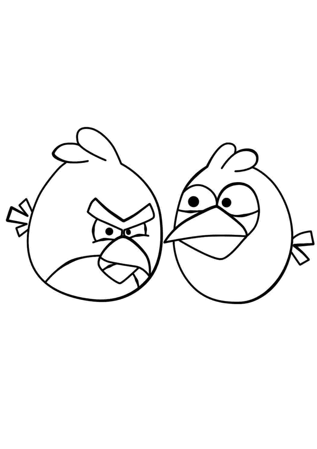Раскраска Розфарбувати картинки Angry Birds Синій та червоний пташки Angry Birds. Гарні розмальовки.