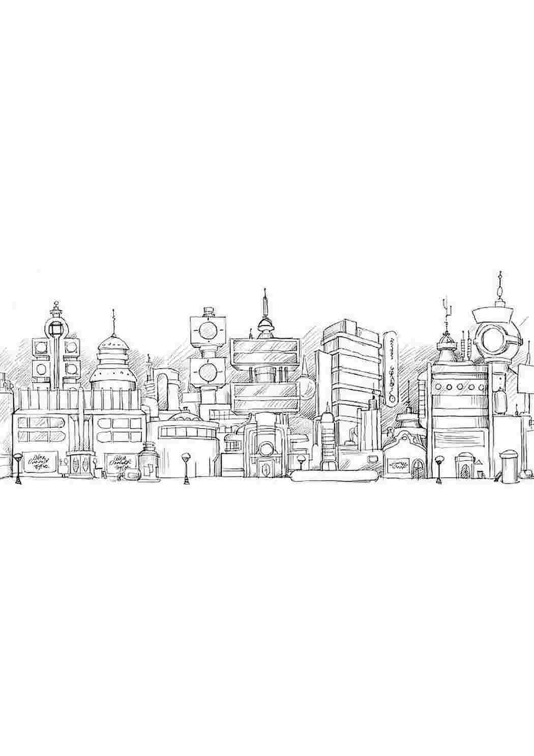 Раскраска міста. Роздрукувати розмальовки.