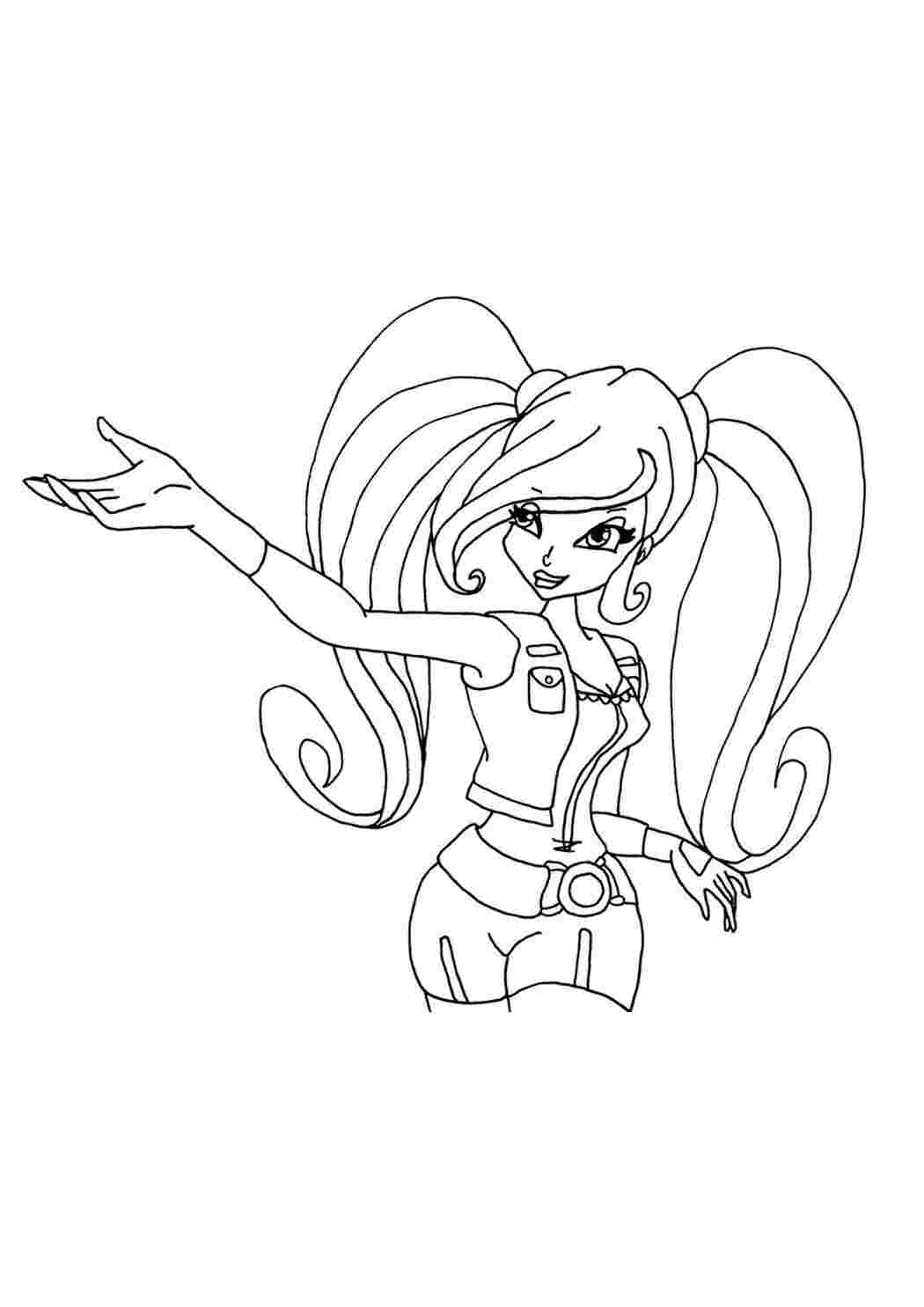 Раскраска Розфарбунки для дівчаток, розфарбунки Вінкс. Гарні розфарбунки.