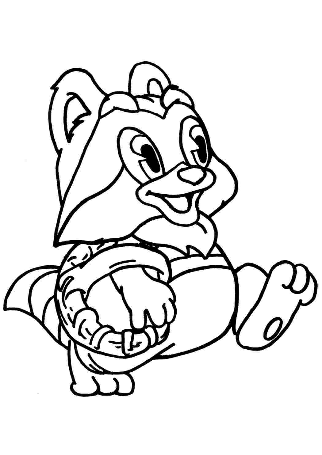 Раскраска Розфарбунки з мультфільмів розмальовка крихітний єнот. Роздрукувати розфарбунки.