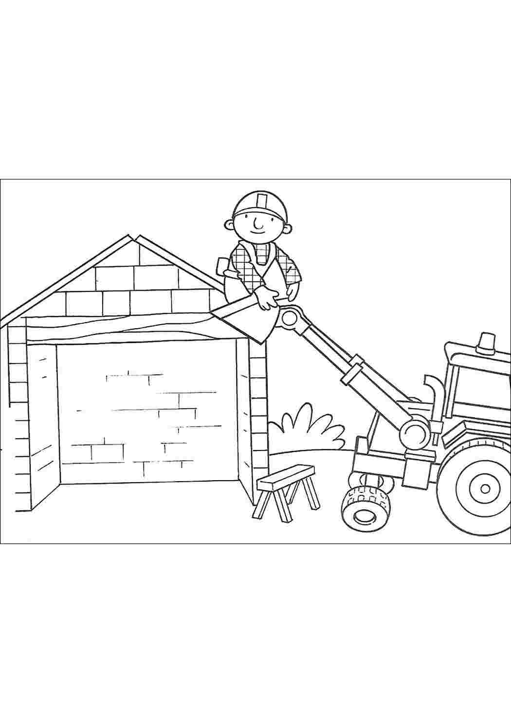 Раскраска Розфарбунки для хлопчиків, розмальовка Боб Будівельник. Безкоштовні розфарбунки.