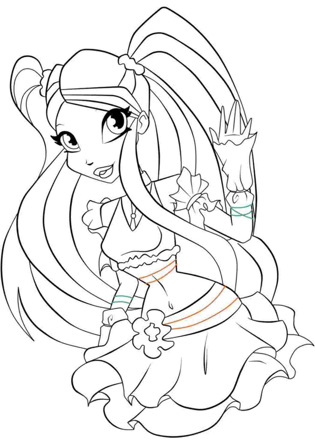 Раскраска фея Стелла Вінкс. Завантажити розмальовки.