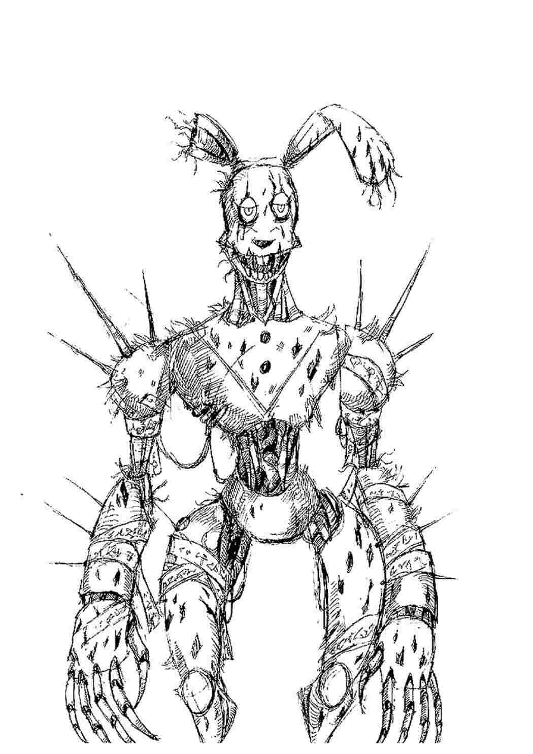 Раскраска Розфарбування для хлопчиків, розфарбування FNAF, розмальовка FNAF 7. Багато розмальовок.