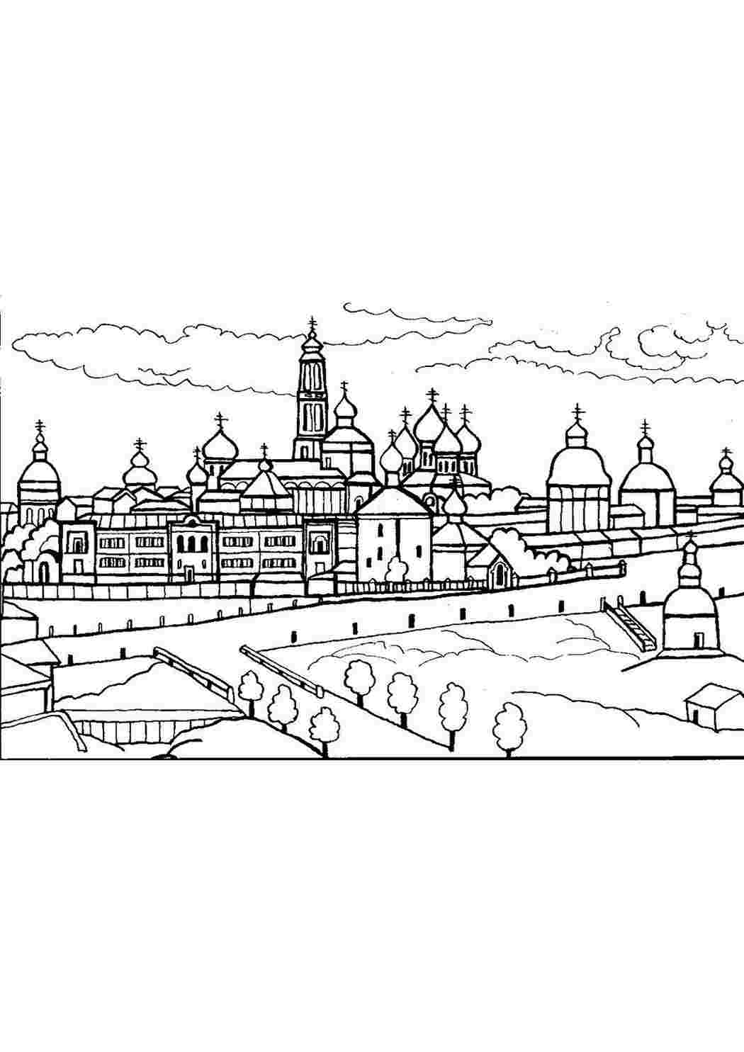 Раскраска Розфарбунки природа розфарбунки пейзаж. Розфарбування для друку.