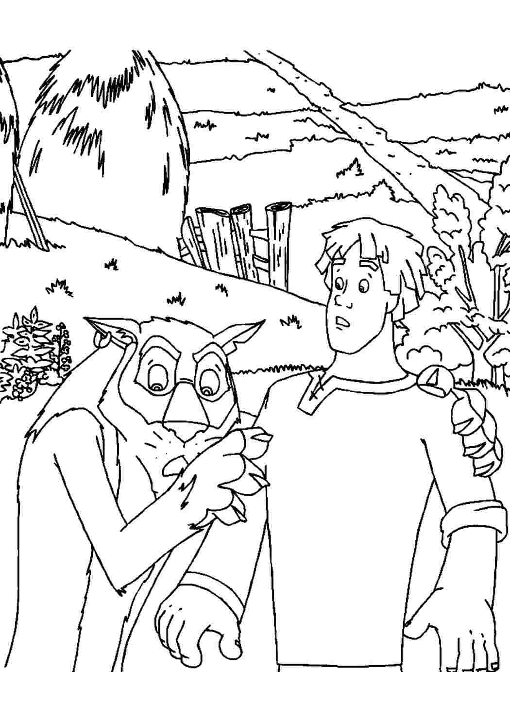 Раскраска Розфарбування Розфарбування Іван Царевич та вовк роздрукувати. Сайт з розфарбуваннями.