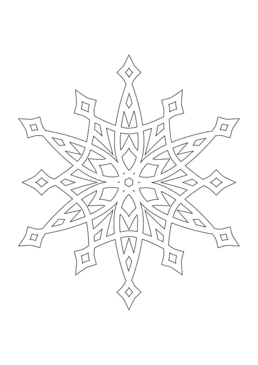 Раскраска Розфарбування сніжинка трафарет. Розфарбування.