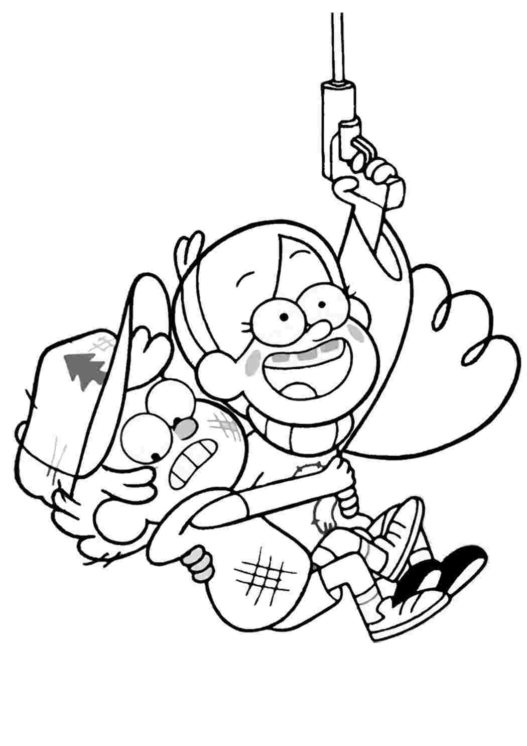 Раскраска Розфарбунки з мультфільмів, розфарбунки Gravity Falls. Розфарбунки для розвитку.
