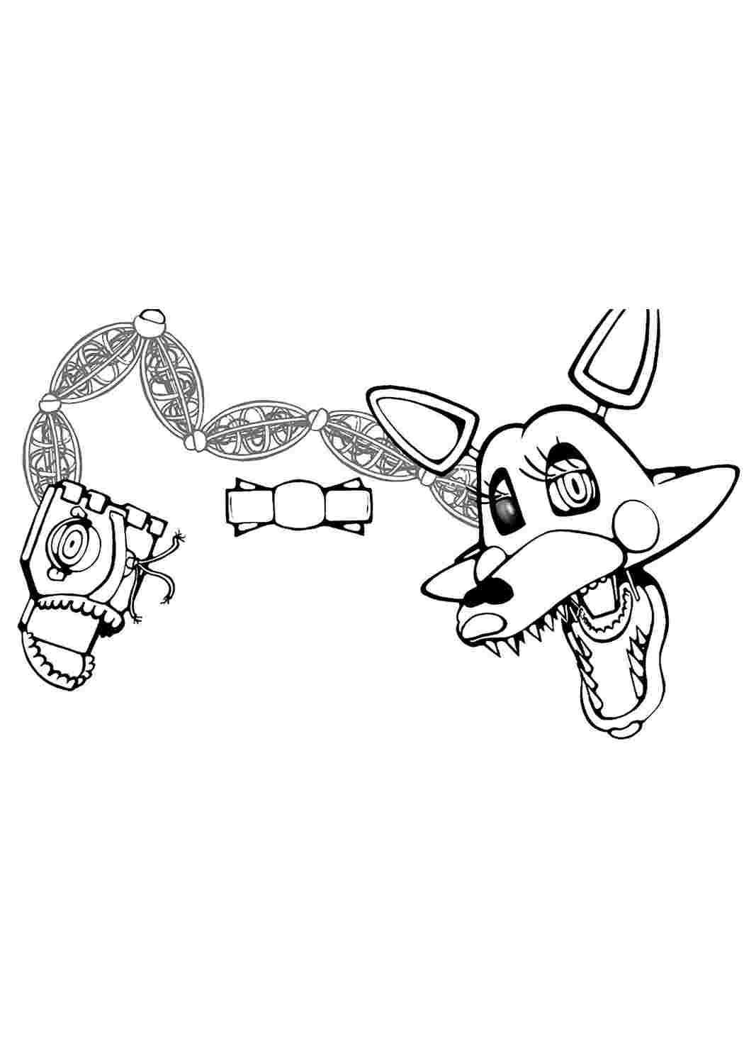Раскраска Розфарбунки для хлопчиків розмальовка FNAF 2. Картинки розмальовок.