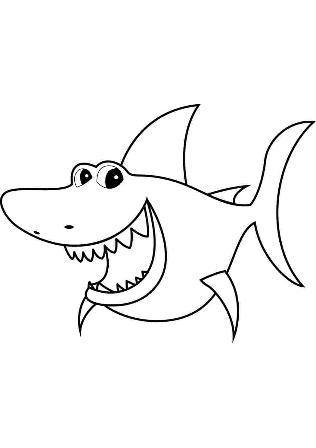 Раскраска Море акул. Навчальні розмальовки.