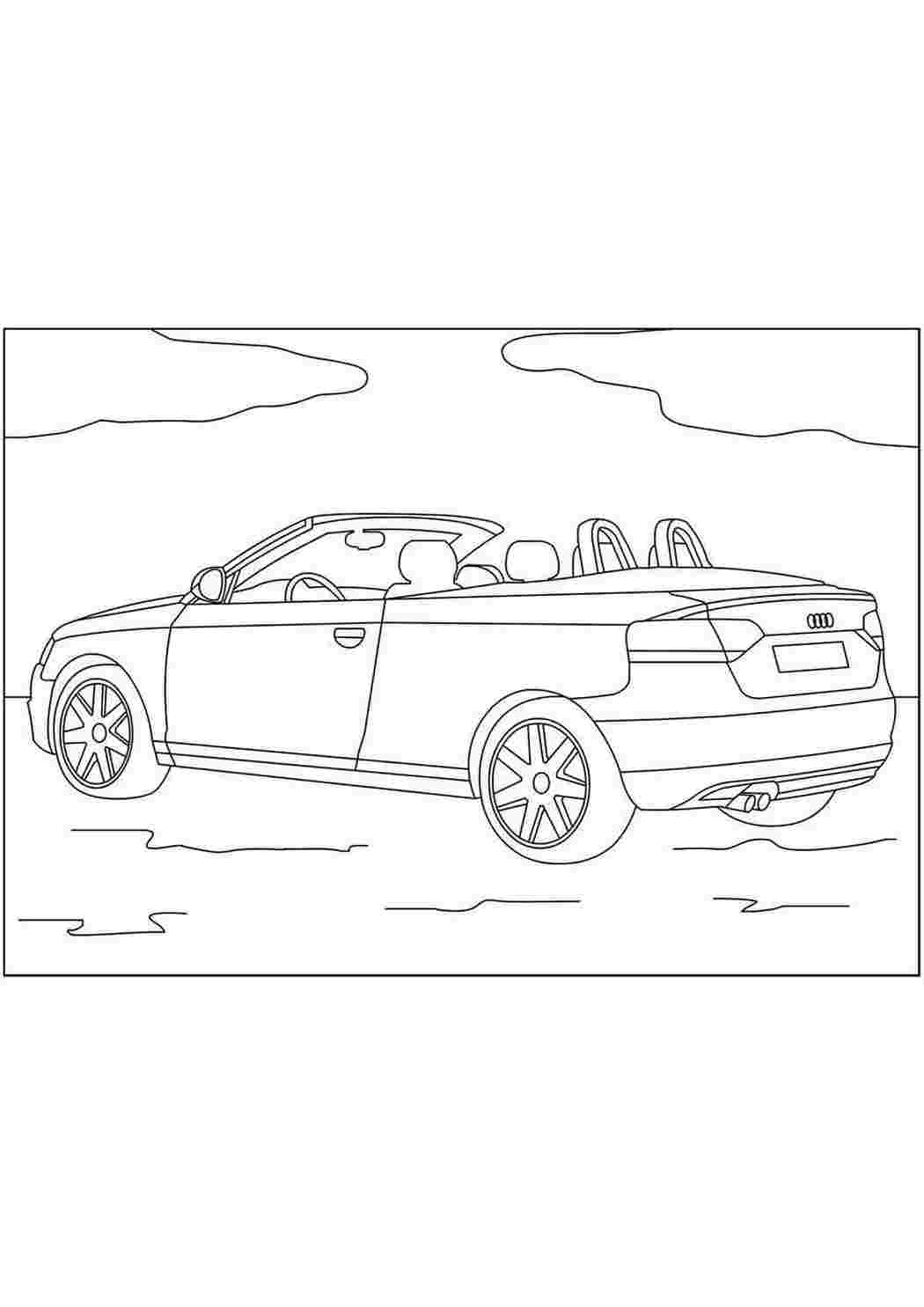 Раскраска Розфарбунки для хлопчиків Audi. Навчальні розфарбунки.