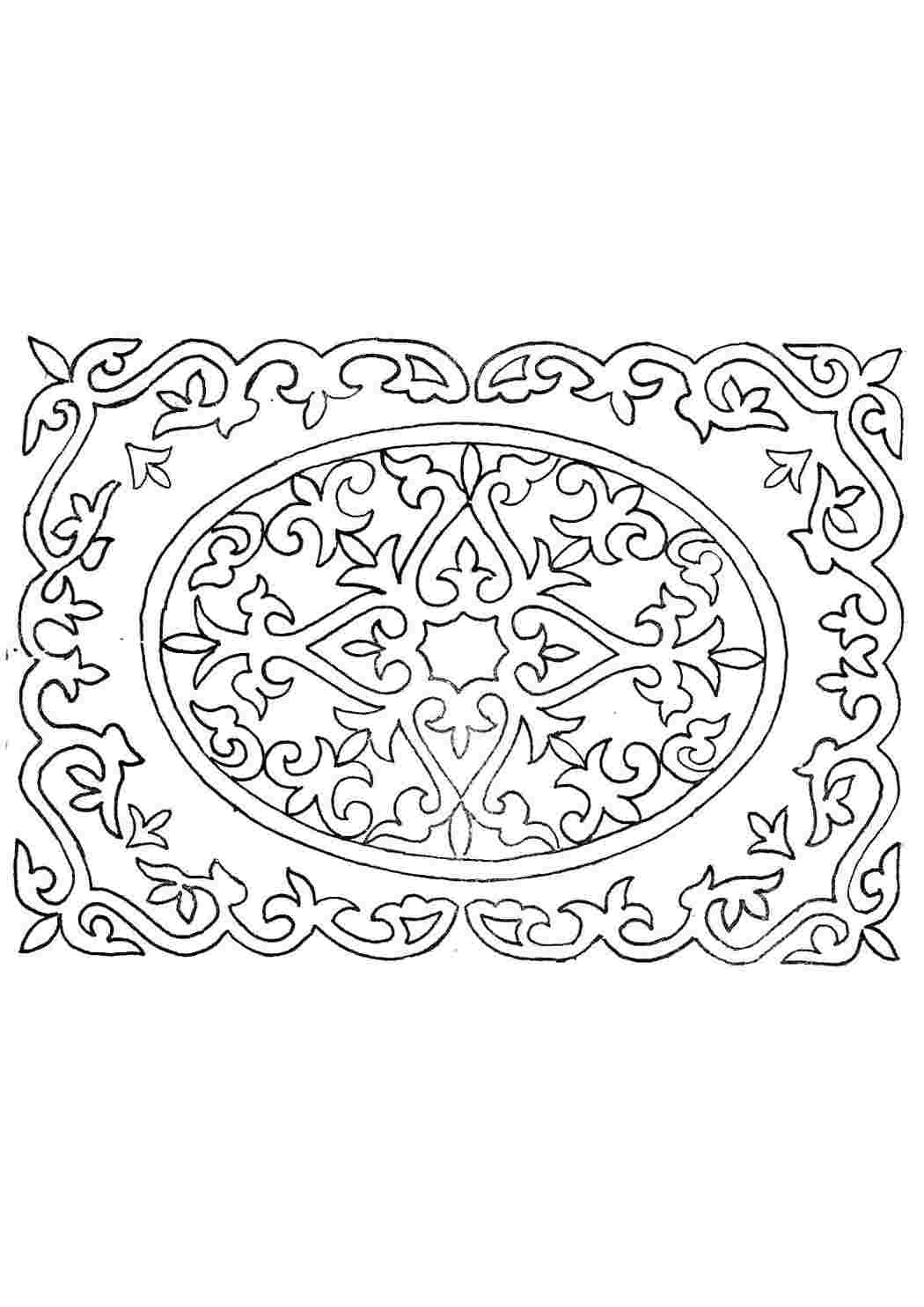 Раскраска Розфарбування килим. Друкувати розфарбування.